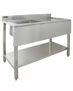 KuKoo Commercial Stainless Steel Sink - Right Hand Drainer 