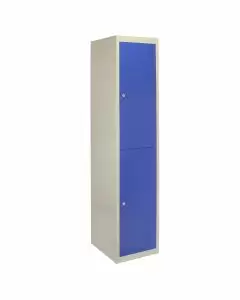 Metal Storage Lockers - Two Doors, Flatpacked, Blue