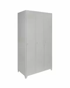 Metal Storage Lockers - Three Doors, Grey