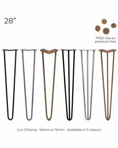 4 x 28" Hairpin Steel Table Furniture Legs
