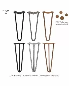 4 x 12" Hairpin Steel Table Furniture Legs