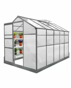 Greenhouse 6ft x 10ft With Base And 2 x Water-Resistant Racks