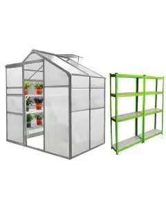 Greenhouse 6ft x 4ft And 2 x Water-resistant Racks
