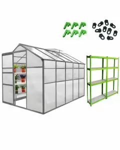 Greenhouse 6ft x 10ft And 2 x Water-resistant Racks