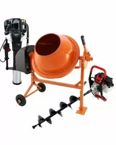 T-Mech Earth Auger, Cement Mixer and 2 Stroke Post Driver