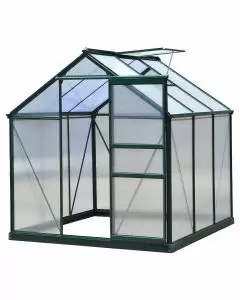 Greenhouse 6ft x 6ft (Green) With Base & Racking