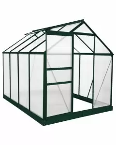Greenhouse 6ft x 8ft (Green) With Base & Racking