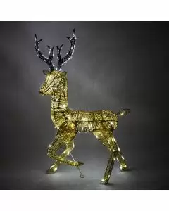 Light Up Reindeer Gold Stag - 120cm 200 Ice White LED