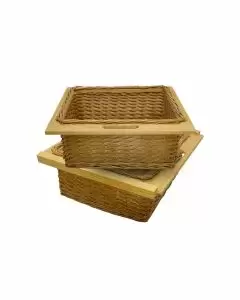 2 x Pull Out Wicker Kitchen Baskets 600mm 