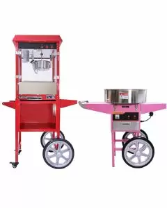 KuKoo 8oz Popcorn Machine & Candy Floss Machine with Carts
