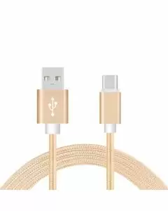MonsterShop Magnetic USB Type-C Nylon Braided Fat Charging Cable Gold 2 Metres