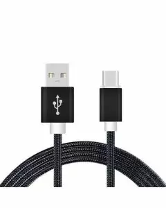MonsterShop Magnetic USB Type-C Nylon Braided Fast Charging Cable Black