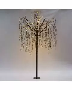 Weeping Willow Tree - Black - 240cm - Warm White 